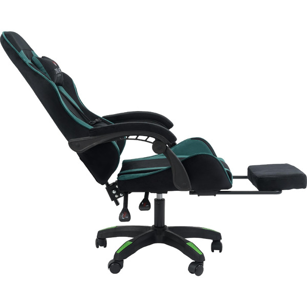 Вибромассажное кресло Calviano 1584 (велюр, черный/зеленый)