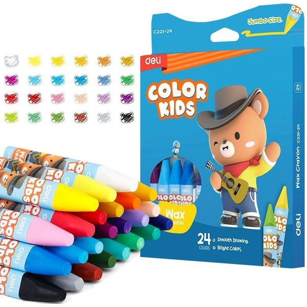 Восковые мелки Deli EC221-24