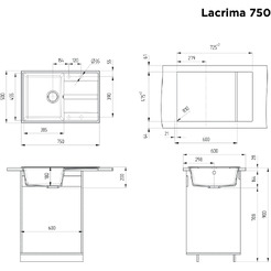 Мойка кухонная Maunfeld Lacrima 750 MFQS-750B (черный)