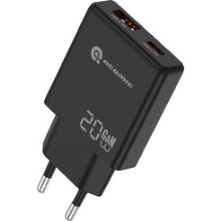Зарядное устройство Atomic BLADE G203 GAN 20W 2-порта USB (A+C), цвет черный | 10.205