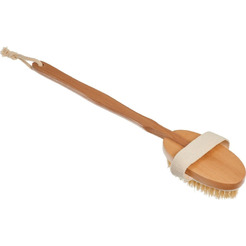 Щётка для сухого массажа из чайного дерева с щетиной кактуса со съемной ручкой BRADEX KZ 0950