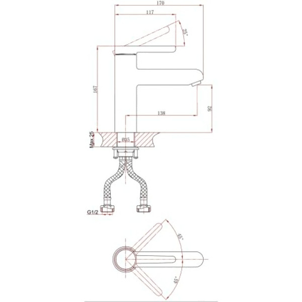 Смеситель для умывальника A-Five A5-0821