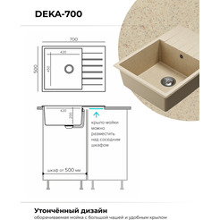 Кухонная мойка Polygran Deka 700 (опал)