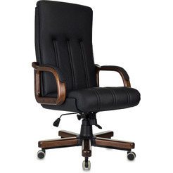Офисное кресло Бюрократ T-9932Walnut (черный, экокожа)