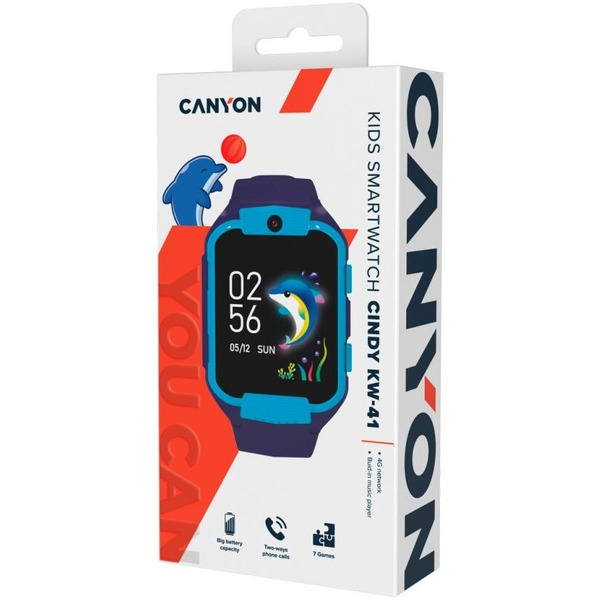 Детские умные часы Canyon Cindy KW-41 (CNE-KW41BL) синий/голубой