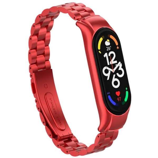Ремешок Bingo Stainless для XIAOMI Mi Band 7 (красный)