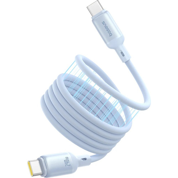 Кабель Baseus PicoGo Magnetic Liquid Silicone Fast Charging Cable USB-C to USB-C (1м, голубой)