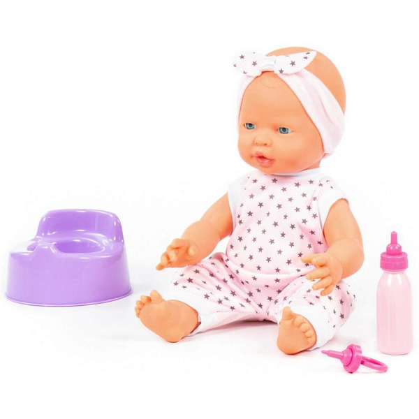 Пупс Полесье Веселый с соской, бутылочкой и горшком 86747
