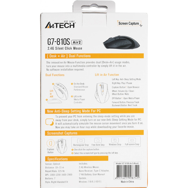 Мышь A4Tech G7-810S Air 2
