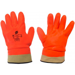 Перчатки трикотажные х/б нефтеморозостойкие с полным ПВХ покрытием Arcticus манжет крага, р-р 10, оранжевый, арт. 16020 STW р.10