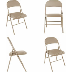 Стулья складные BRABIX Golf Plus CF-003 КОМФОРТ (КОМПЛЕКТ 4шт., бежевый каркас, кожзам бежевый) 533033