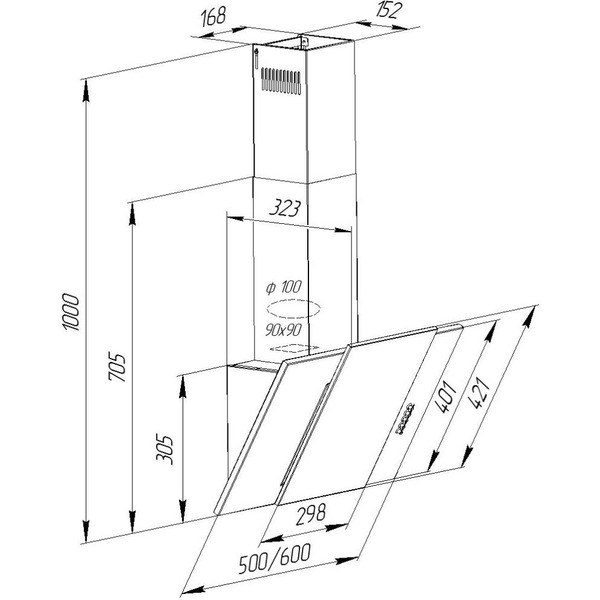 Вытяжка кухонная PYRAMIDA KZ 50 BR