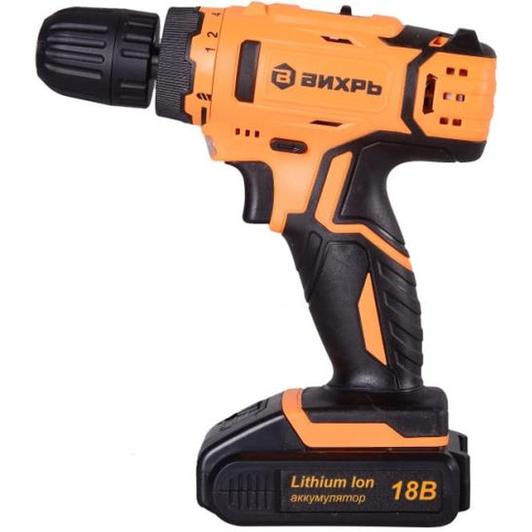 Дрель-шуруповерт Вихрь ДА-18Л-2 (72/14/16) с 1-им АКБ и ЗУ