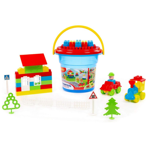 Конструктор Полесье "Строитель" "Макси" 24392 (68 элементов)