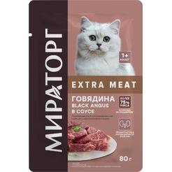 Влажный корм для кошек Мираторг Black Angus для стерилизованных кошек с говядиной (80г)