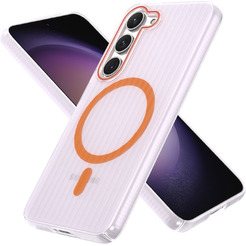 Задняя накладка CASE Translucent Strip Samsung Galaxy S23, прозрачно-оранжевый
