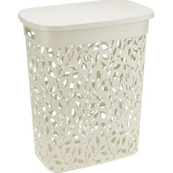 Корзина для белья IDEA Флора М2620 35л (белый ротанг)