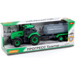 Трактор Полесье Прогресс с прицепом-цистерной 91567 (зеленый)