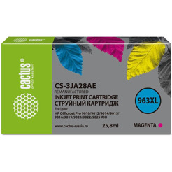 Картридж струйный Cactus CS-3JA28AE 963XL пурп.пигм. (25.5мл) для HP OfficeJet Pro 9010/9010e/9012/9014/9015/9016/9019