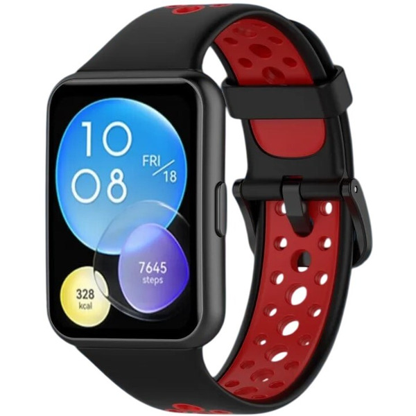 Ремешок Bingo Sport для HUAWEI Watch FIT 2 Classic/Active/Elegant (черный с красным)