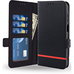 Чехол-книжка Case Book для Honor X5 Plus с магнитной застежкой (черный карбон)
