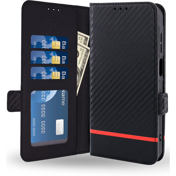 Чехол-книжка Case Book для Honor X5 Plus с магнитной застежкой (черный карбон)