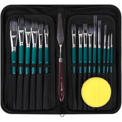 Набор кистей BRAUBERG ART DEBUT 201045 (15 шт+мастихин и художественная губка)