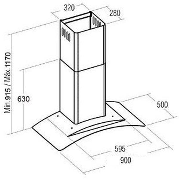Вытяжка САТА C 900 Glass Inox
