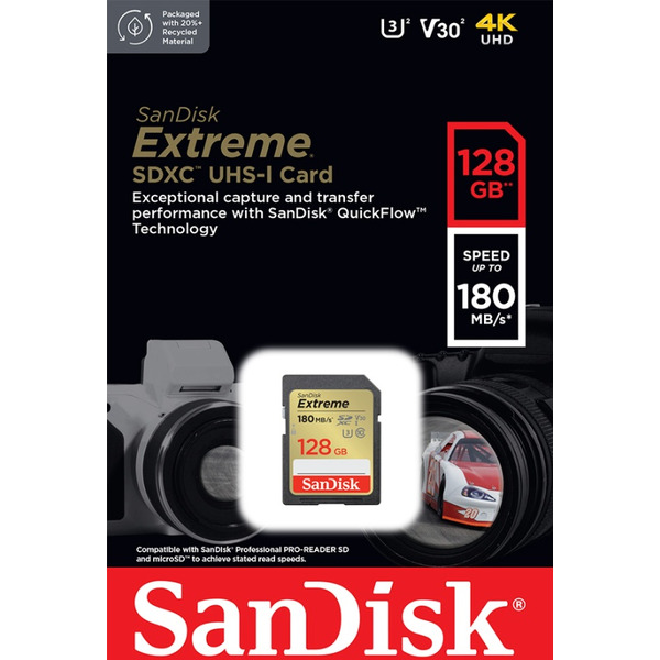 Карта памяти SanDisk Extreme SDXC SDSDXVA-128G-GNCIN 128GB