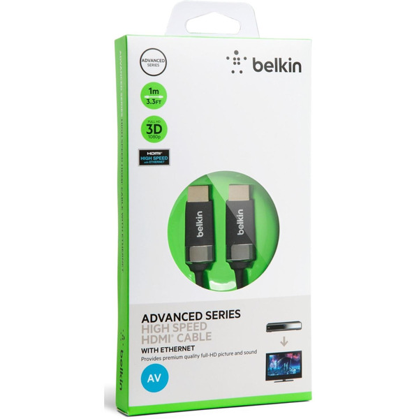 Кабель HDMI BELKIN AV10050-1M A M/M, Ethernet, 1м, черный