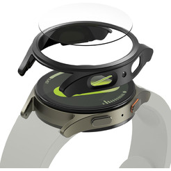 Чехол с защитным стеклом Ringke SLIM & TEMPERED GLASS для GALAXY WATCH 7 (44MM) TITANIUM BLACK