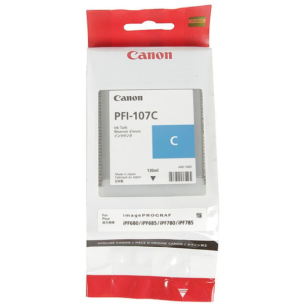 Чернильница CANON PFI 107C для принтера IPF 670/770/780/785 голубая (130 мл)