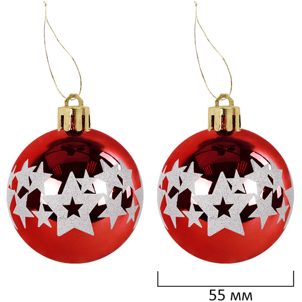 Шары елочные ЗОЛОТАЯ СКАЗКА Red and White Shine 592589 (красный/белый)