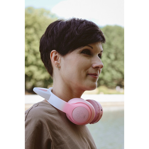 Наушники с ушками MIRU Cat EP-W10 (розовый)