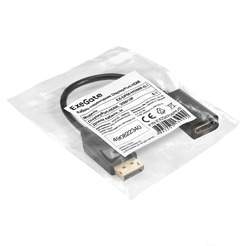 Кабель-переходник DisplayPort-HDMI ExeGate EX-DPM-HDMIF-0.1 (20M/19F, 0,1м) EX294706RUS