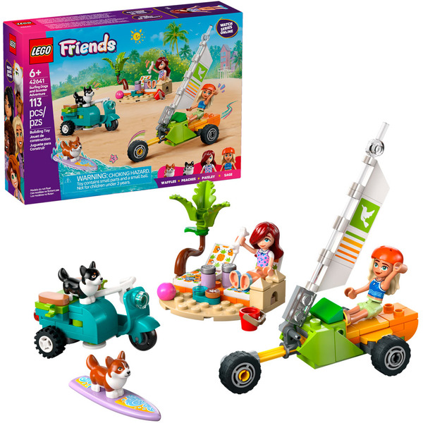 Конструктор LEGO Friends 42641 Собаки-серфингисты и приключения на скутере