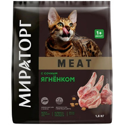 Сухой корм для кошек Мираторг Meat с сочным ягненком для взрослых кошек старше 1 года 1.5 кг
