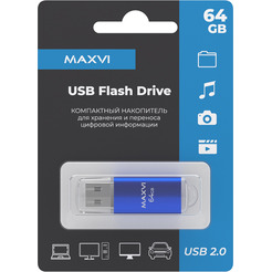USB флеш-накопитель Maxvi MP 64GB 2.0 blue