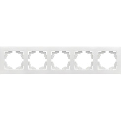Рамка EKF Валенсия 5-местная (белый)