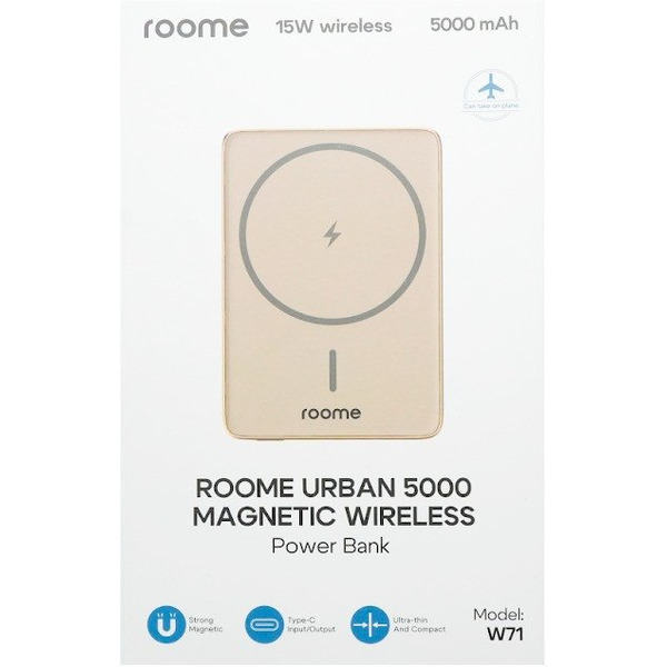 Внешний аккумулятор Roome Urban W71 RMUR5KGD 5000mAh Magnetic Wireless (золотистый)