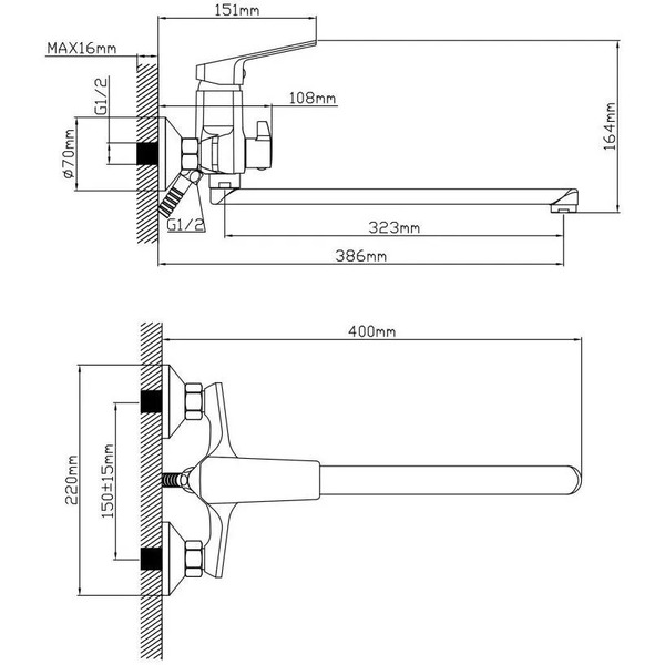 Смеситель AV Engineering AVWIN7-BL165-122