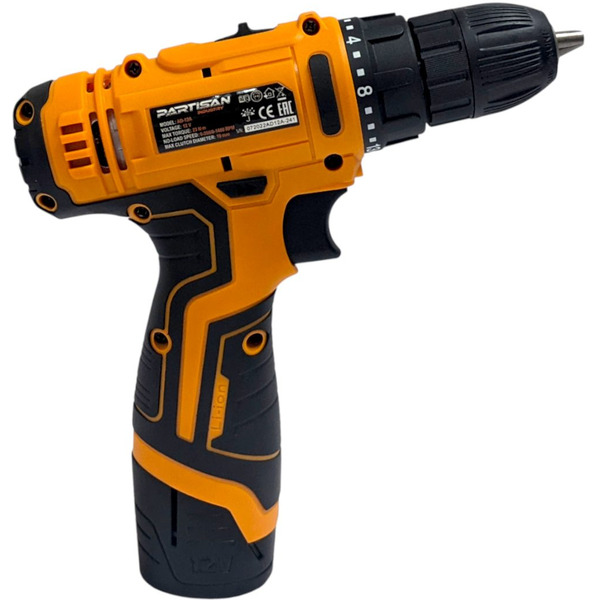 Дрель-шуруповерт Partisan AD-12A (2 АКБ, кейс)