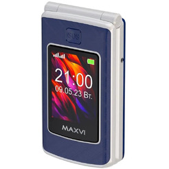 Кнопочный телефон Maxvi E28 + ЗУ WC-11 (синий)