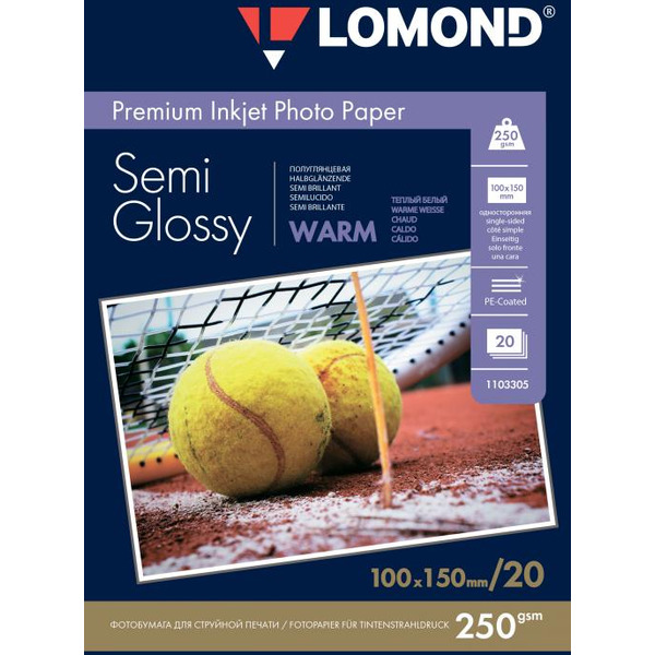 Фотобумага Lomond Semi Glossy Warm 10x15 250 г/кв.м 20 листов (1103305)