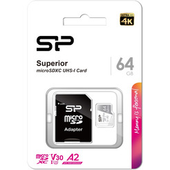 Карта памяти Silicon-Power Superior microSDXC SP064GBSTXDA2V20SP 64GB (с адаптером)