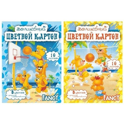 Картон цветной ACTION! FANCY 10цв.(зол,сер) 10л, А4, 2 дизайна, арт. FCC-10/10
