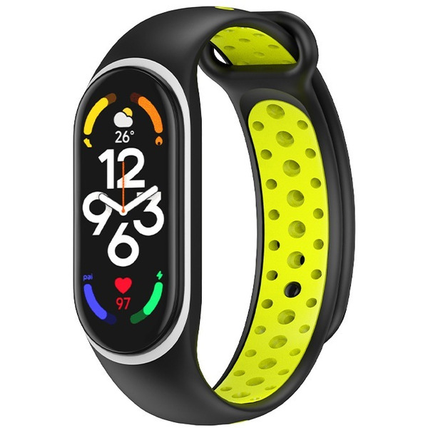 Ремешок Bingo Sport для XIAOMI Mi Band 5/6/7 Черный с желтым
