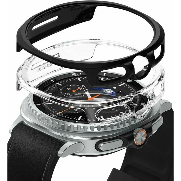Чехол Ringke SLIM для Galaxy Watch 8 Classic 46mm CLEAR(1шт) + MATTE BLACK(1шт)