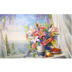 Картина стразами (алмазная мозаика) ОСТРОВ СОКРОВИЩ «Букет с гладиолусами» 663866
