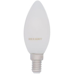 Лампа филаментная REXANT 604-096 Свеча CN35 9,5Вт 915Лм 4000K E14 матовая колба